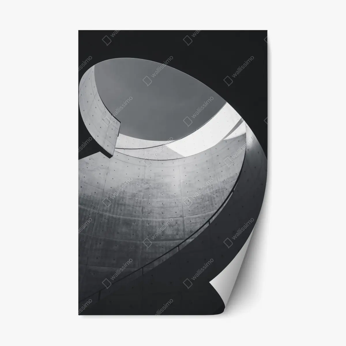 Repositionierbarer Aufkleber geschwungene beton-spiraltreppe – Pixers®