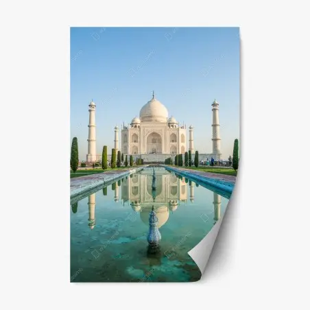 Repositionierbarer Aufkleber Taj Mahal spiegelung im morgendlichen licht – Pixers®