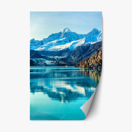Repositionierbarer Aufkleber ruhiger türkisfarbener bergsee – Pixers®