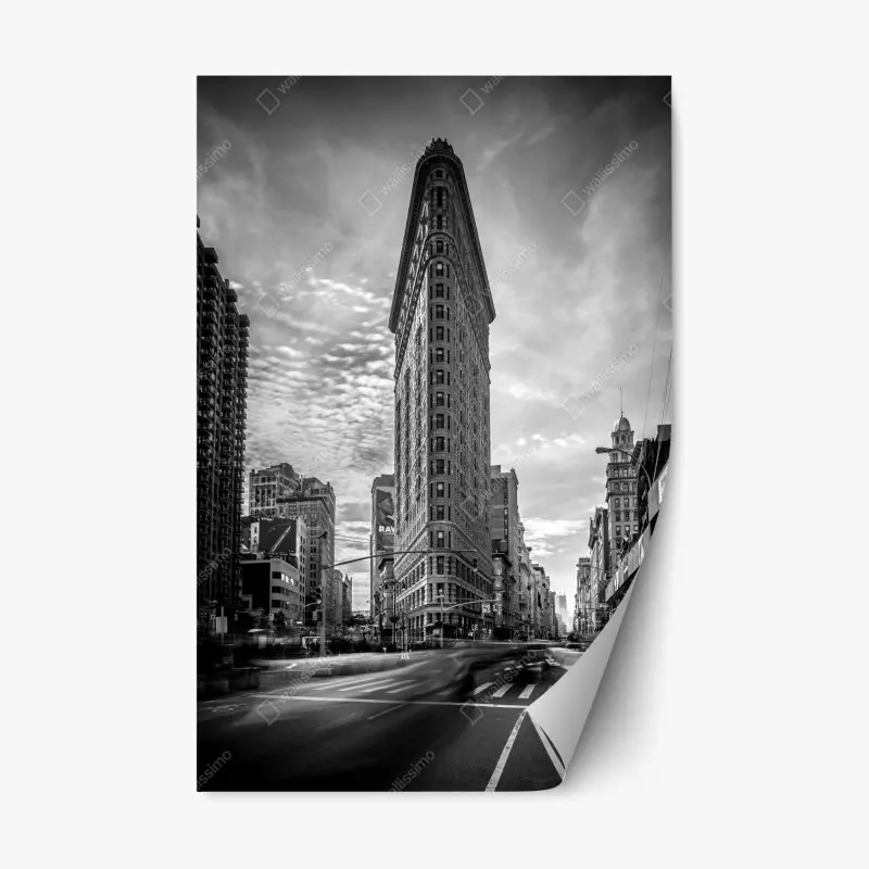 Repositionierbarer Aufkleber Flatiron, New York — monochrome architektur