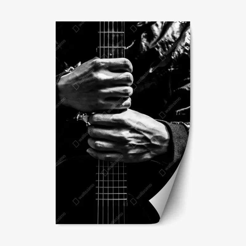 Repositionierbarer Aufkleber hände am gitarrenhals