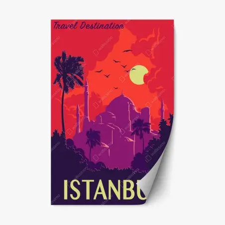 Repositionierbarer Aufkleber sonnenuntergang über Istanbul – Pixers®