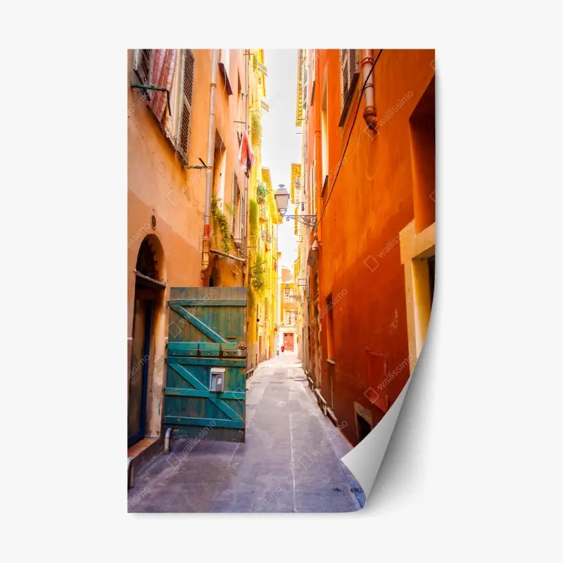 Repositionierbarer Aufkleber bunte gasse im mediterranen stil