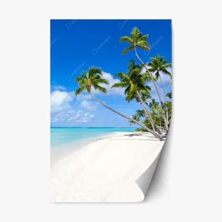 Repositionierbarer Aufkleber tropischer palmenstrand – Pixers®