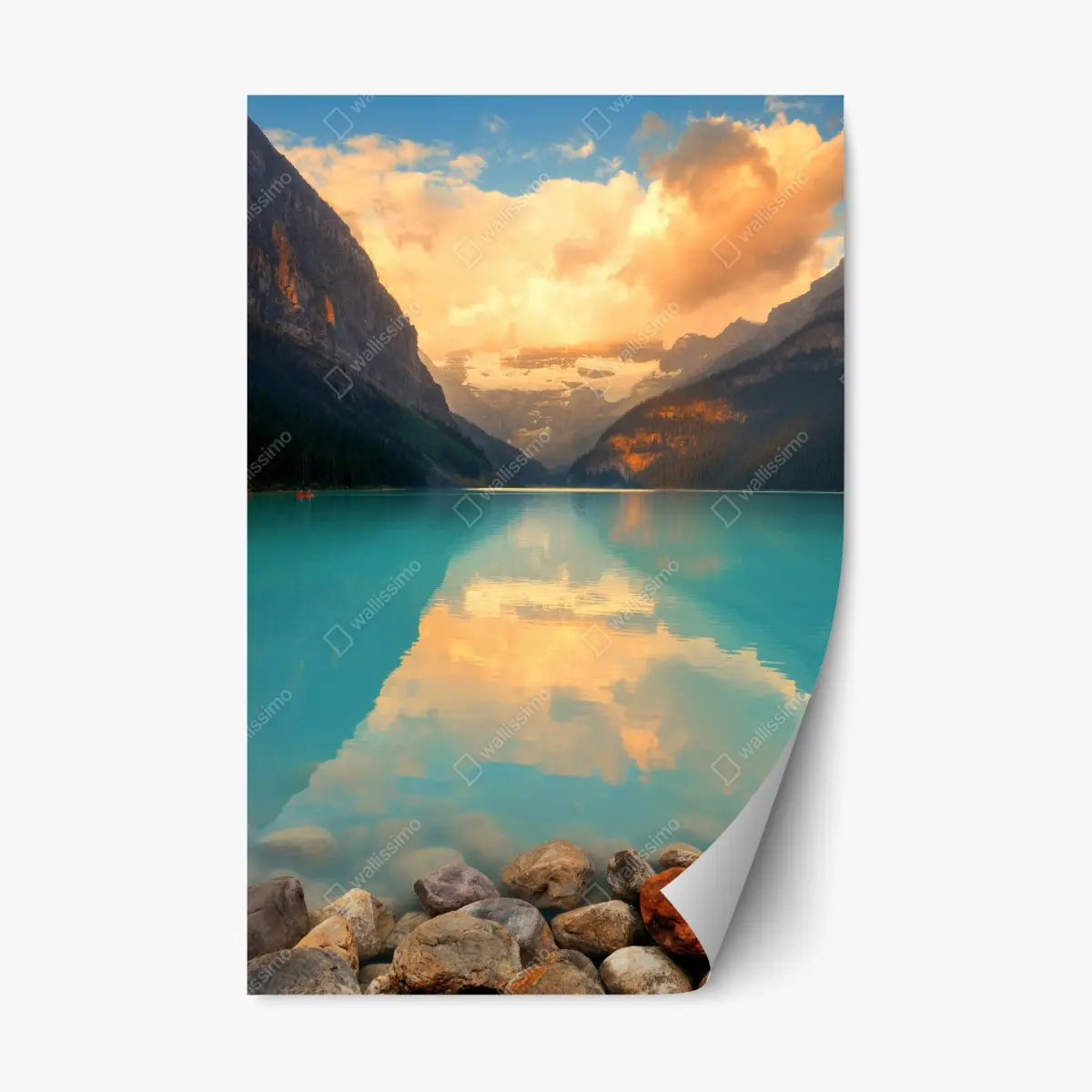 Repositionierbarer Aufkleber sonnenaufgang über Lake Louise, Banff – Pixers®