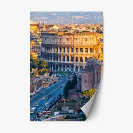 Repositionierbarer Aufkleber goldenes kolosseum bei sonnenuntergang, Rom – Pixers®