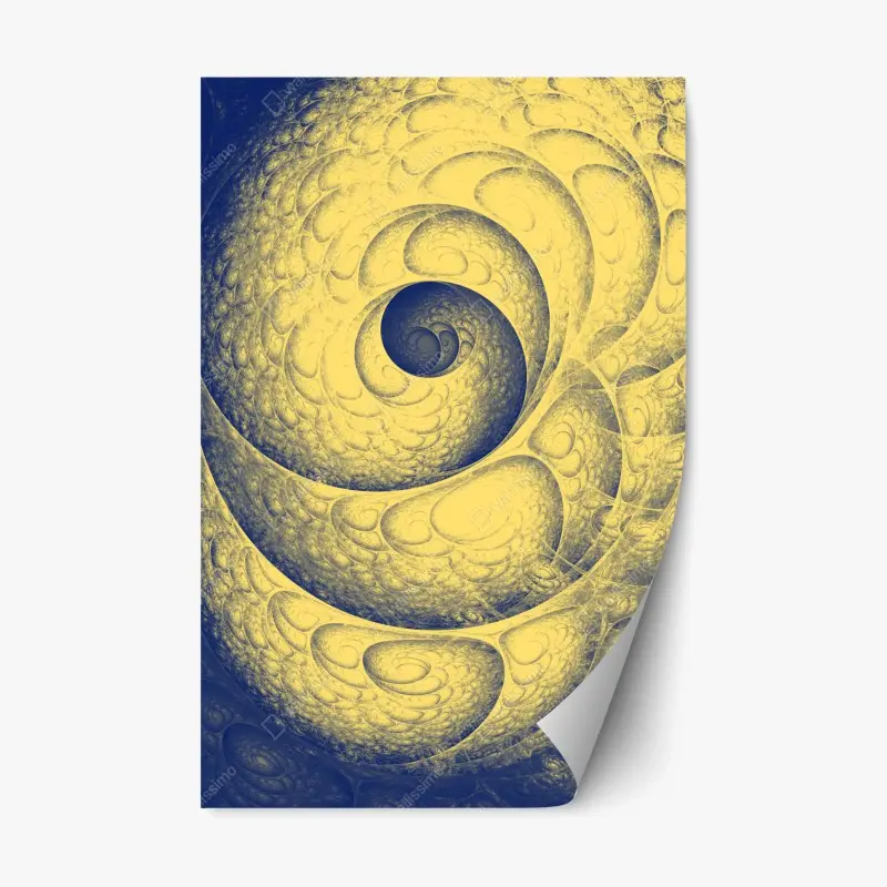 Repositionierbarer Aufkleber goldene spiralförmige fraktalstruktur