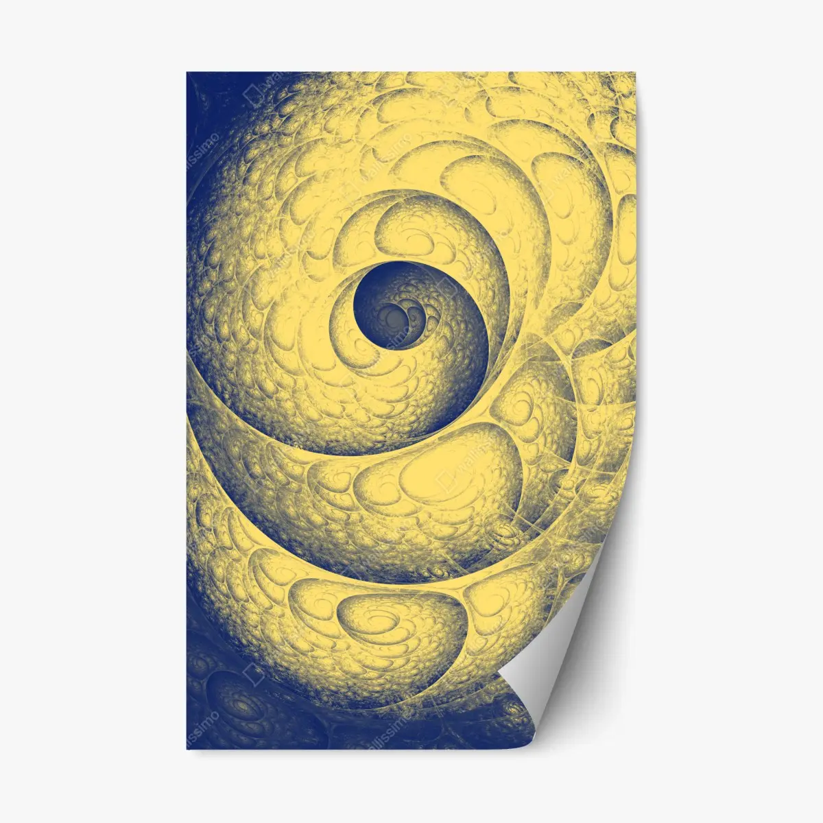 Repositionierbarer Aufkleber goldene spiralförmige fraktalstruktur – Pixers®