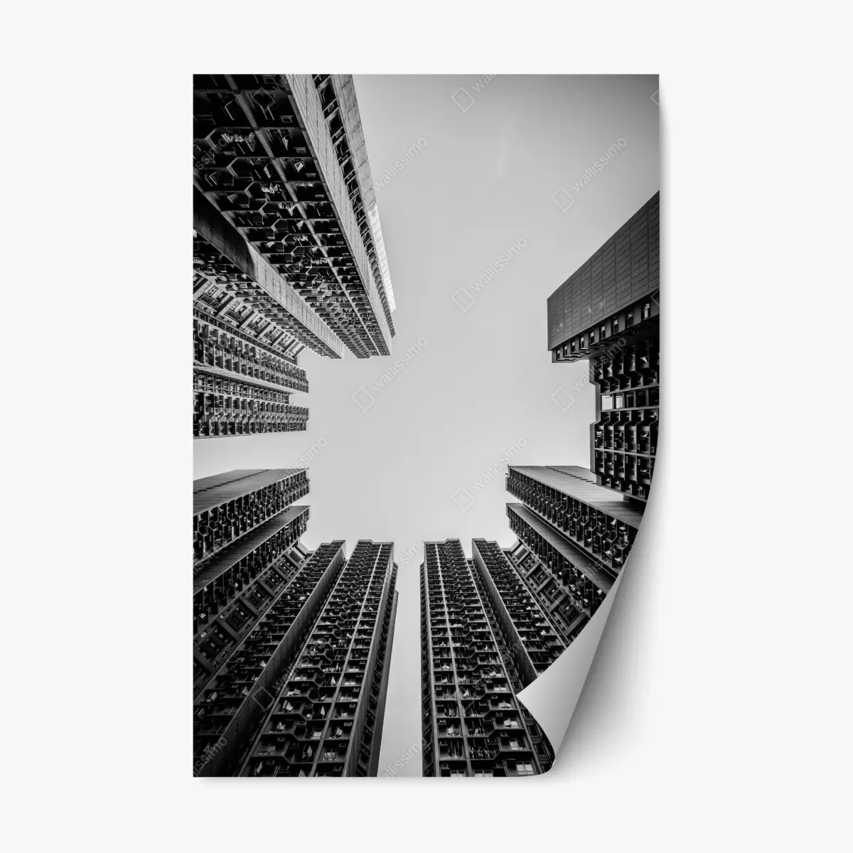 Repositionierbarer Aufkleber städtische perspektive hochhäuser – Pixers®