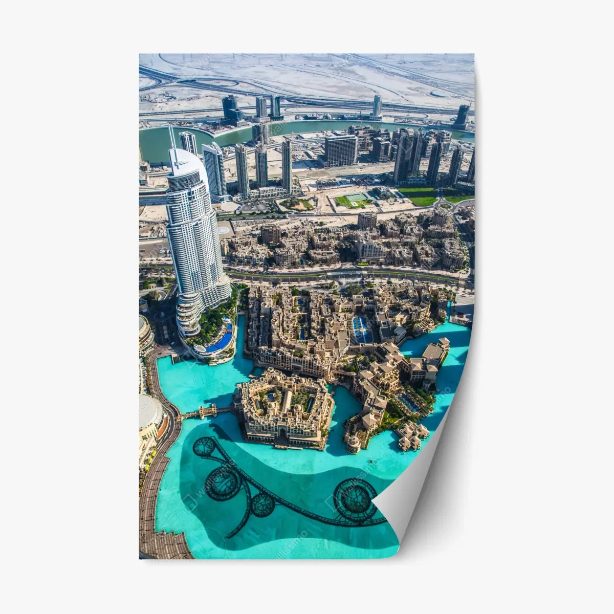 Repositionierbarer Aufkleber luftaufnahme von Downtown Dubai – Pixers®