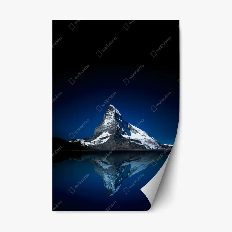Repositionierbarer Aufkleber Matterhorn nächtliche spiegelung