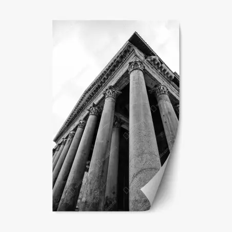 Repositionierbarer Aufkleber majestätische säulen des Pantheon in Rom – Pixers®