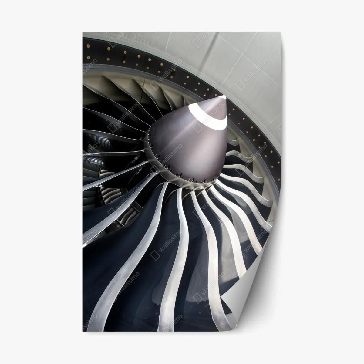 Repositionierbarer Aufkleber nahaufnahme turbinenblätter des jettriebwerks – Pixers®