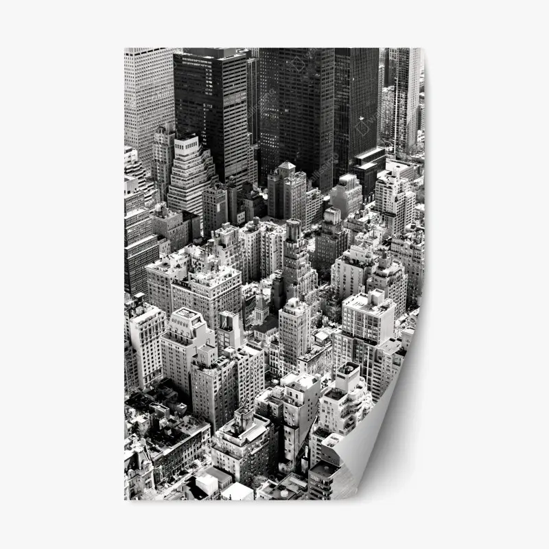 Repositionierbarer Aufkleber Manhattan luftaufnahme skyline in monochrom