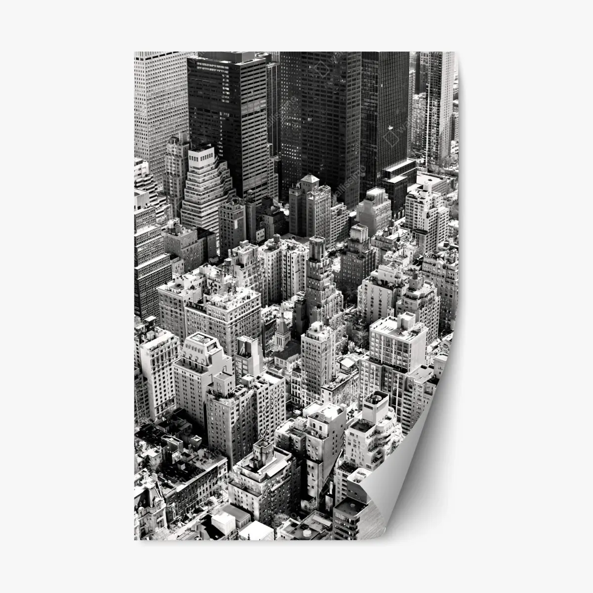 Repositionierbarer Aufkleber Manhattan luftaufnahme skyline in monochrom – Pixers®