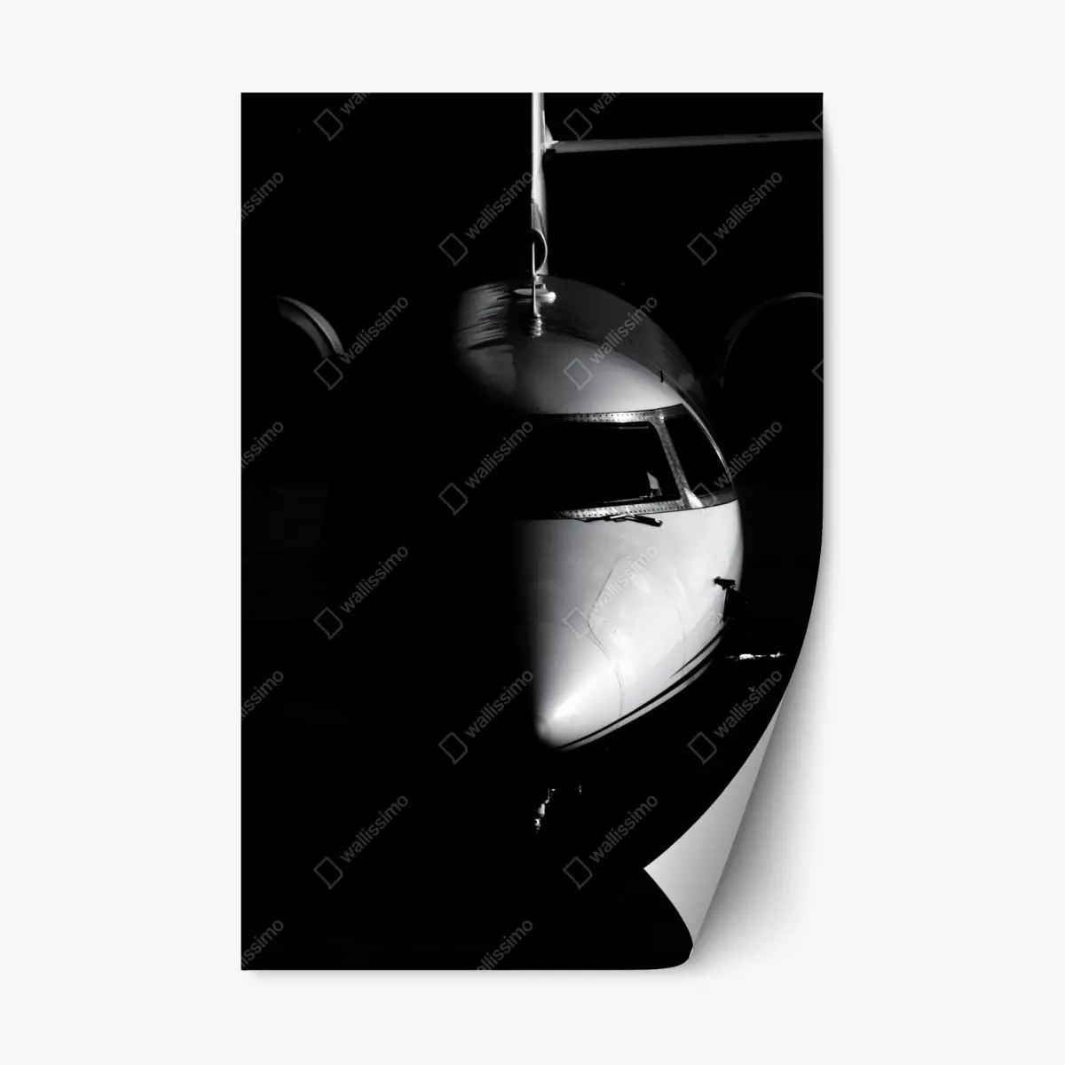 Repositionierbarer Aufkleber monochromes porträt der flugzeugnase – Pixers®