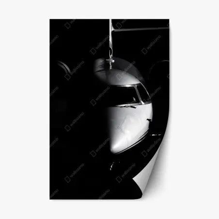 Repositionierbarer Aufkleber monochromes porträt der flugzeugnase – Pixers®