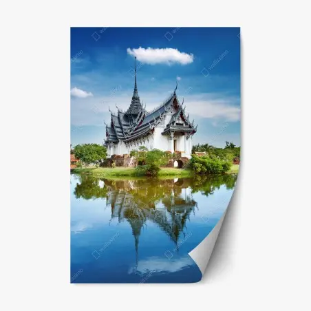 Repositionierbarer Aufkleber Sanphet Prasat palast am spiegelnden see – Pixers®