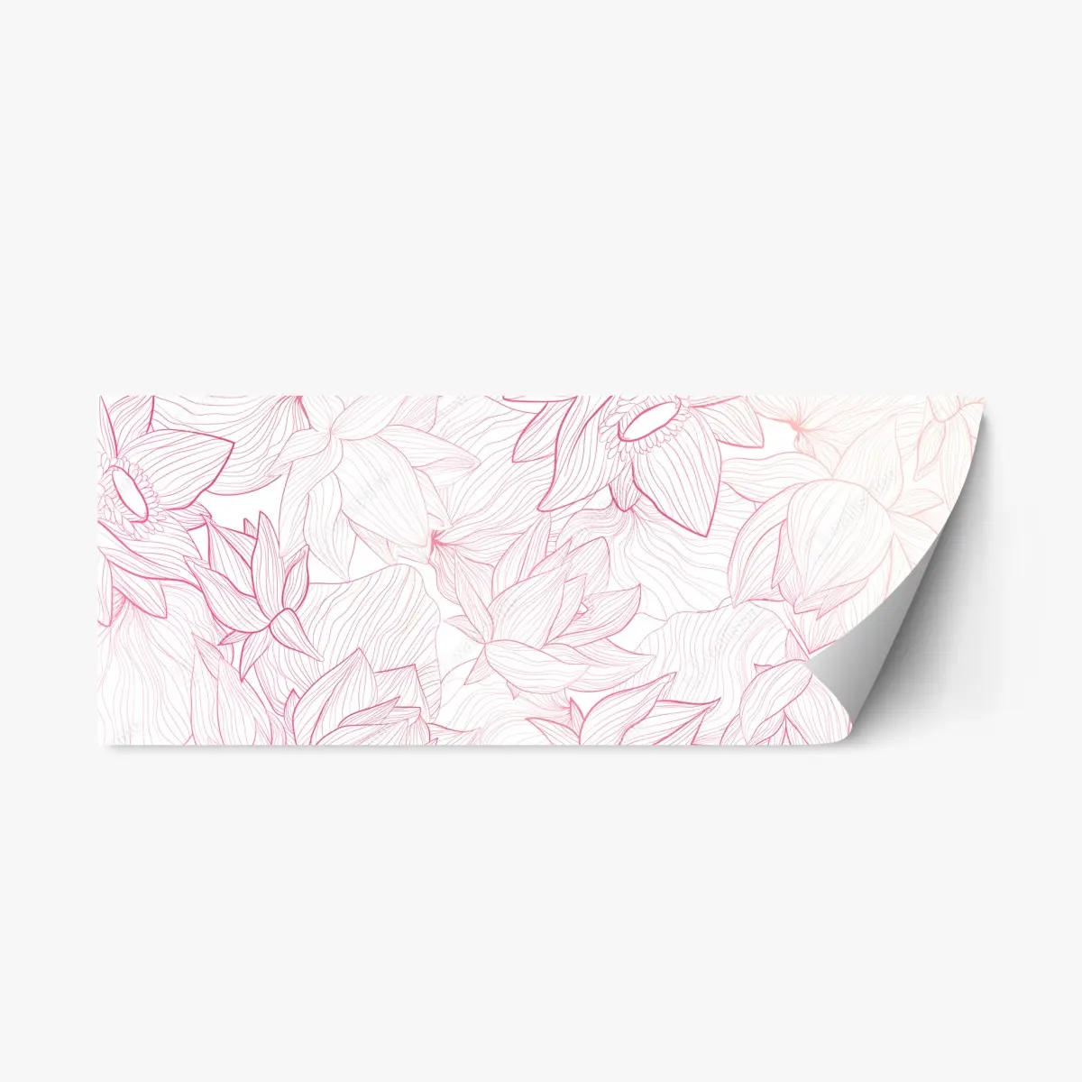 Repositionierbarer Aufkleber zartes rosa blumenlinienmuster – Pixers®