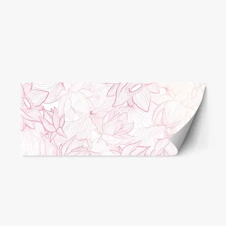Repositionierbarer Aufkleber zartes rosa blumenlinienmuster – Pixers®