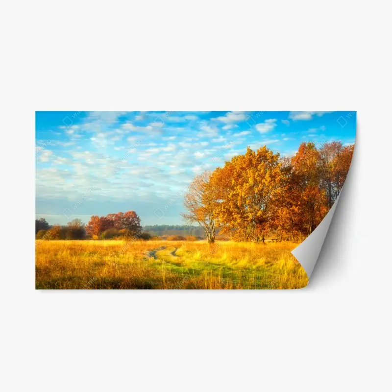 Repositionierbarer Aufkleber goldene herbstwiese