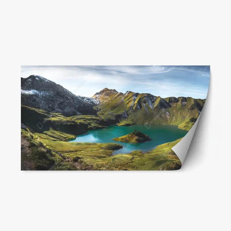 Repositionierbarer Aufkleber türkises seeidyll am Schrecksee, Bayern