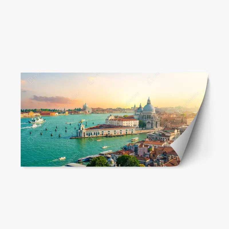 Repositionierbarer Aufkleber sonnenuntergangspanorama von Venedig
