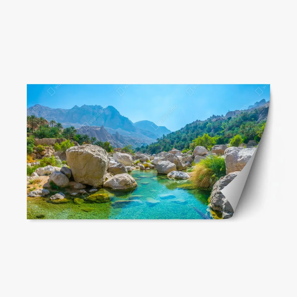 Repositionierbarer Aufkleber türkisfarbene bergoase – Pixers®