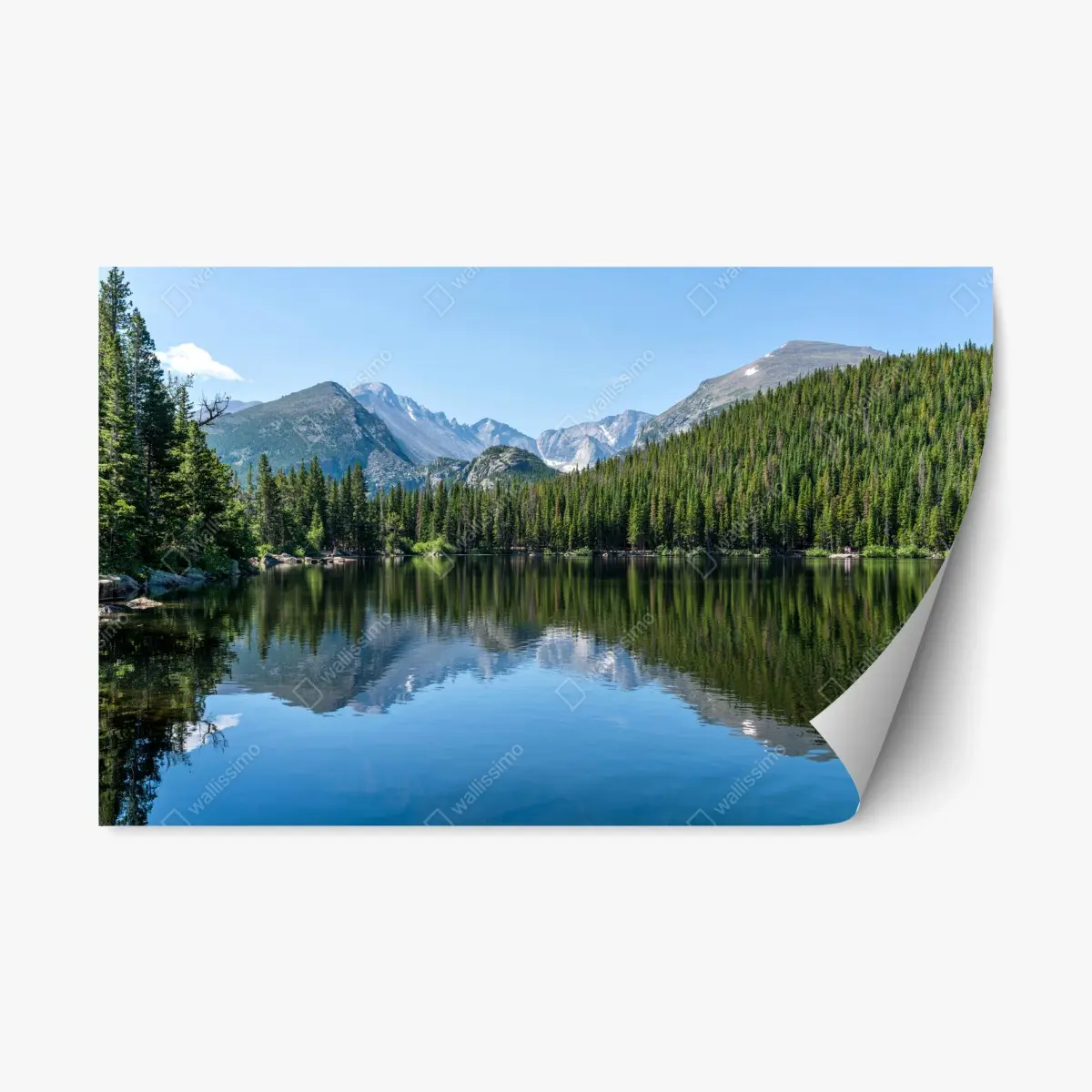 Repositionierbarer Aufkleber gebirgssee mit spiegelung – Pixers®