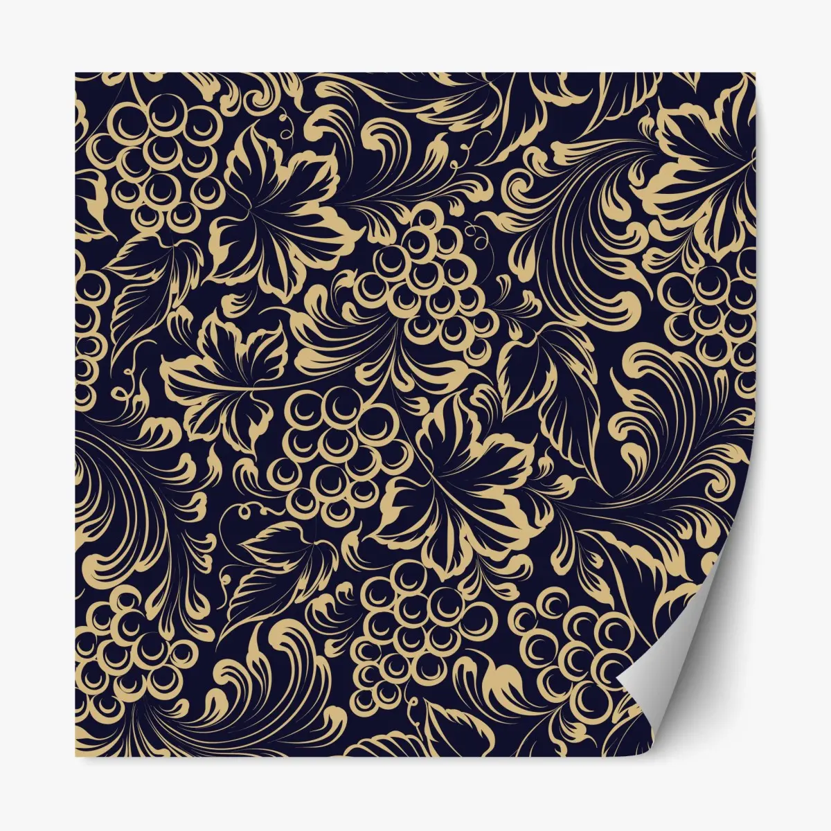 Repositionierbarer Aufkleber elegantes barockes weintraubenmuster in gold – Pixers®