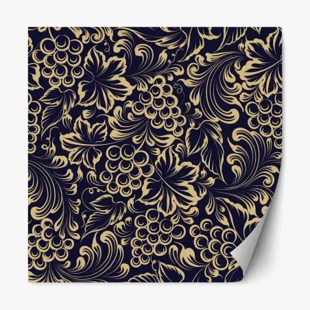 Repositionierbarer Aufkleber elegantes barockes weintraubenmuster in gold – Pixers®