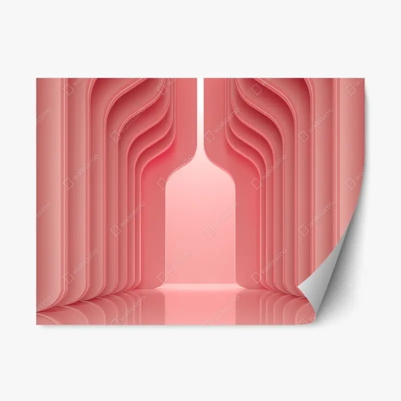Repositionierbarer Aufkleber zeitgenössisches korallenrosa architekturmotiv