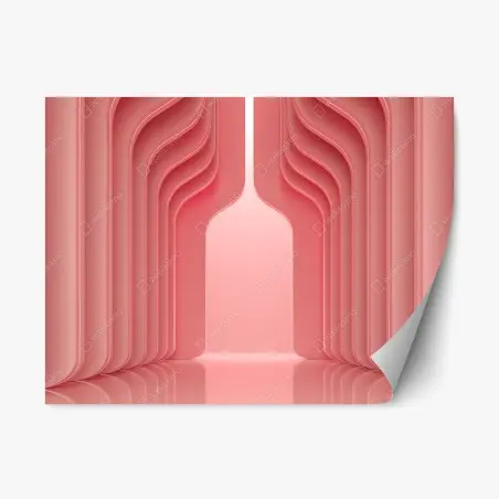 Repositionierbarer Aufkleber zeitgenössisches korallenrosa architekturmotiv – Pixers®