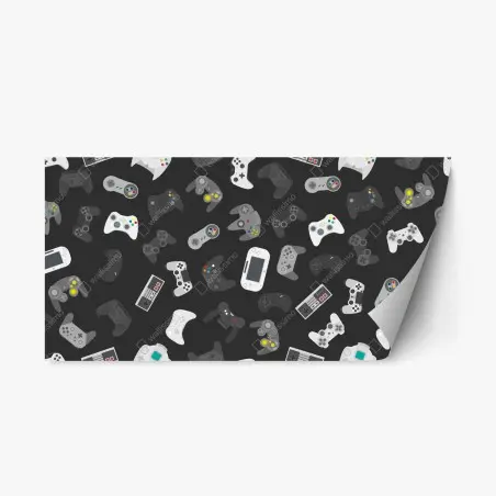 Repositionierbarer Aufkleber retro controller muster – Pixers®