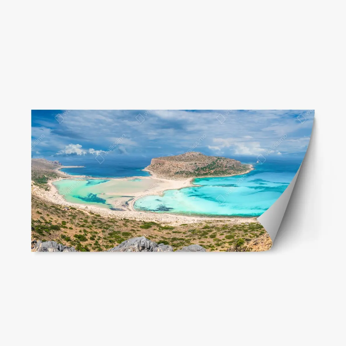 Repositionierbarer Aufkleber Balos Lagoon, Kreta panorama strandblick – Pixers®