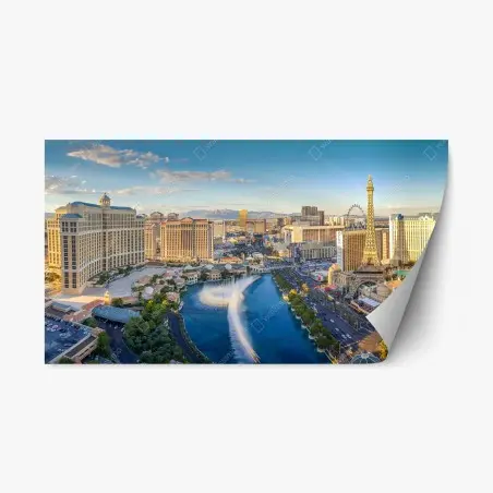 Repositionierbarer Aufkleber abendliches panorama von Las Vegas am strip – Pixers®