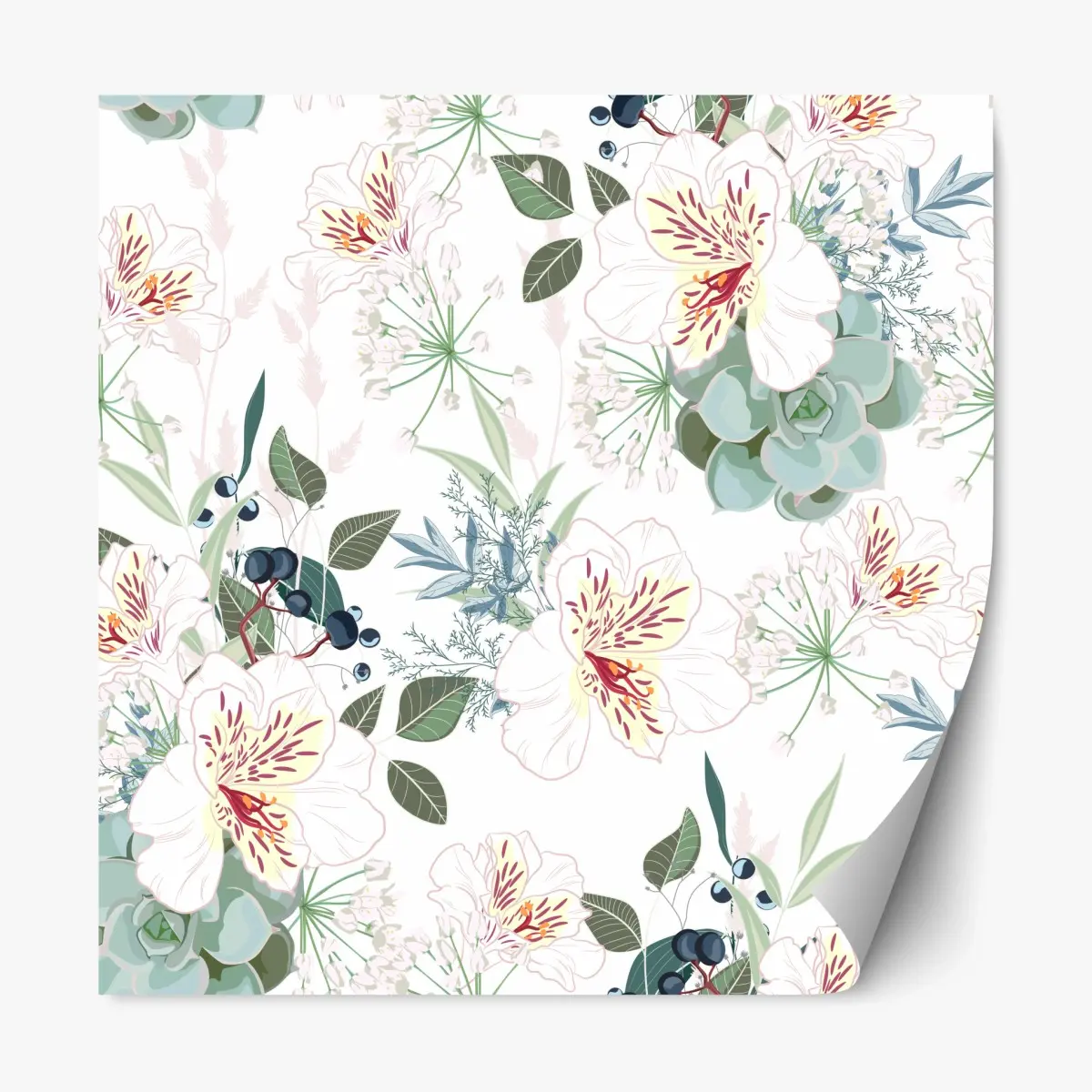 Repositionierbarer Aufkleber zartes pastell blumenmuster – Pixers®