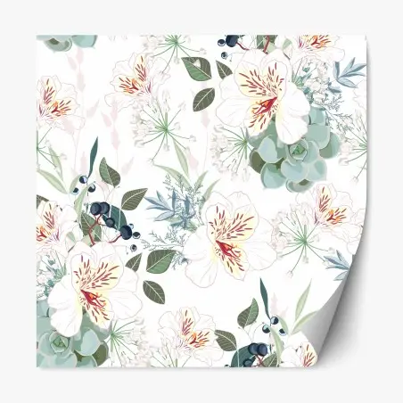 Repositionierbarer Aufkleber zartes pastell blumenmuster – Pixers®