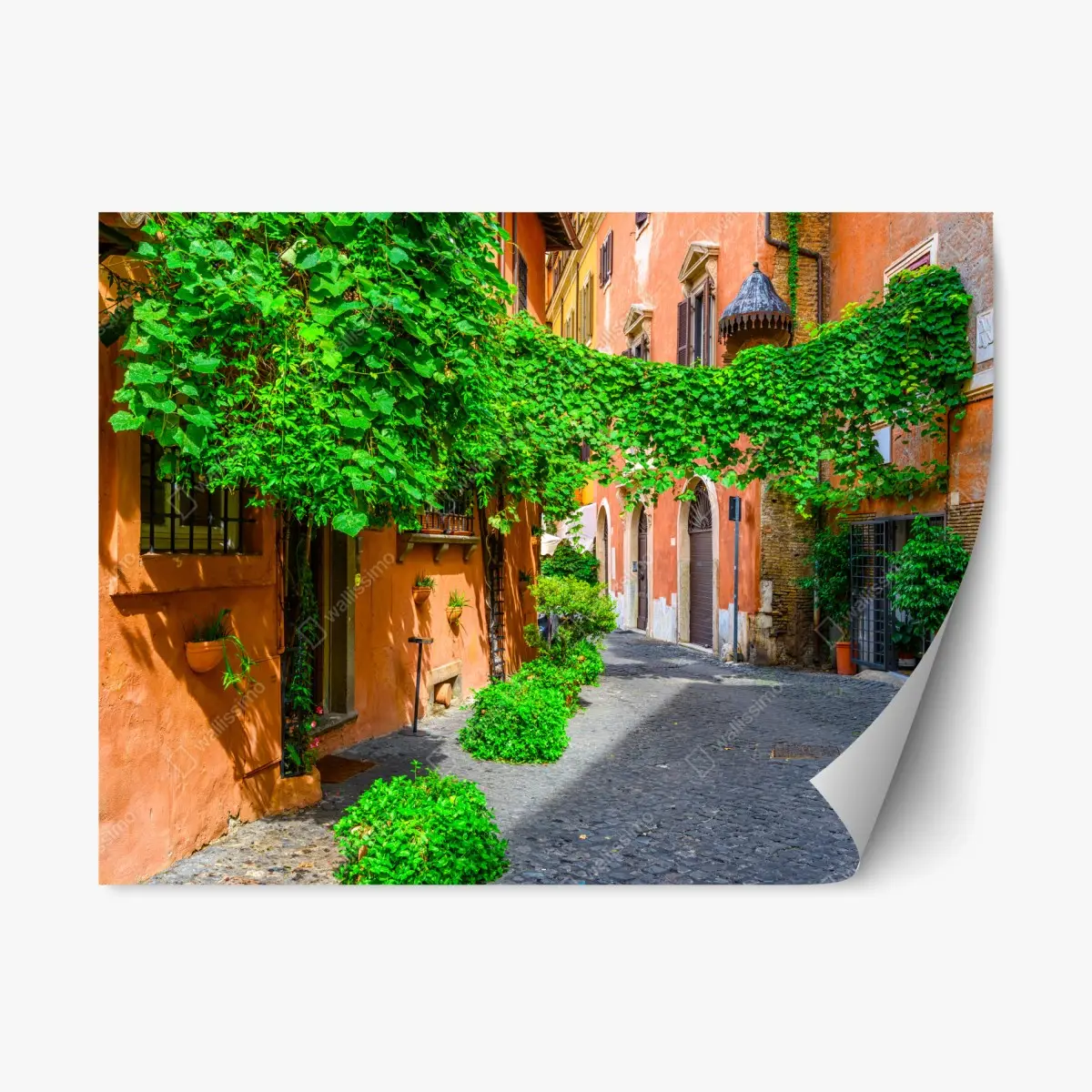 Repositionierbarer Aufkleber malerische gasse in Trastevere, Rom – Pixers®