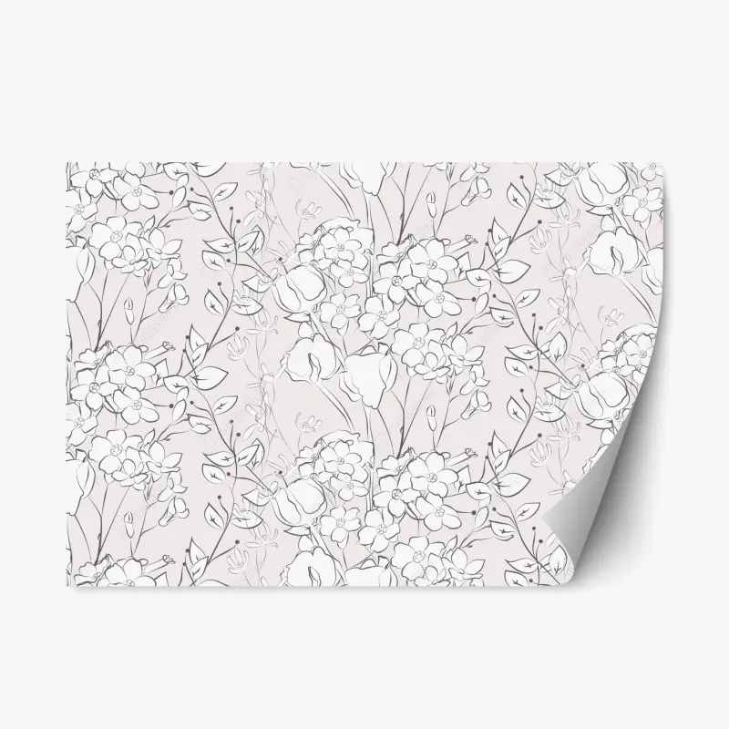 Repositionierbarer Aufkleber zartes pastellblumenmuster