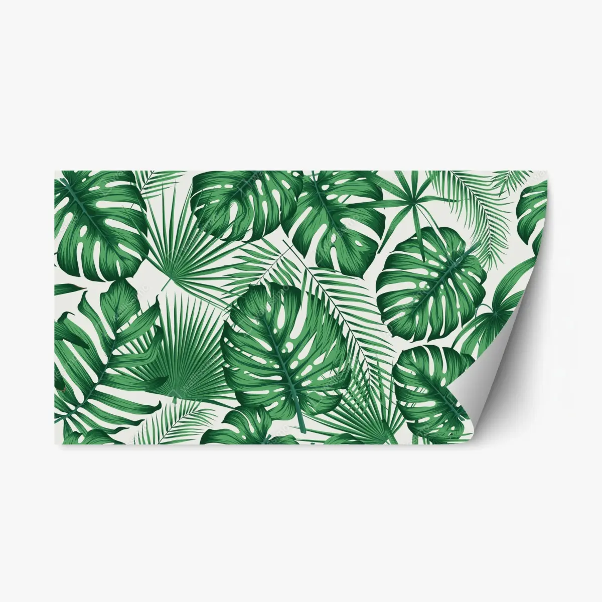 Repositionierbarer Aufkleber tropisches monstera- und palmblättermuster – Pixers®
