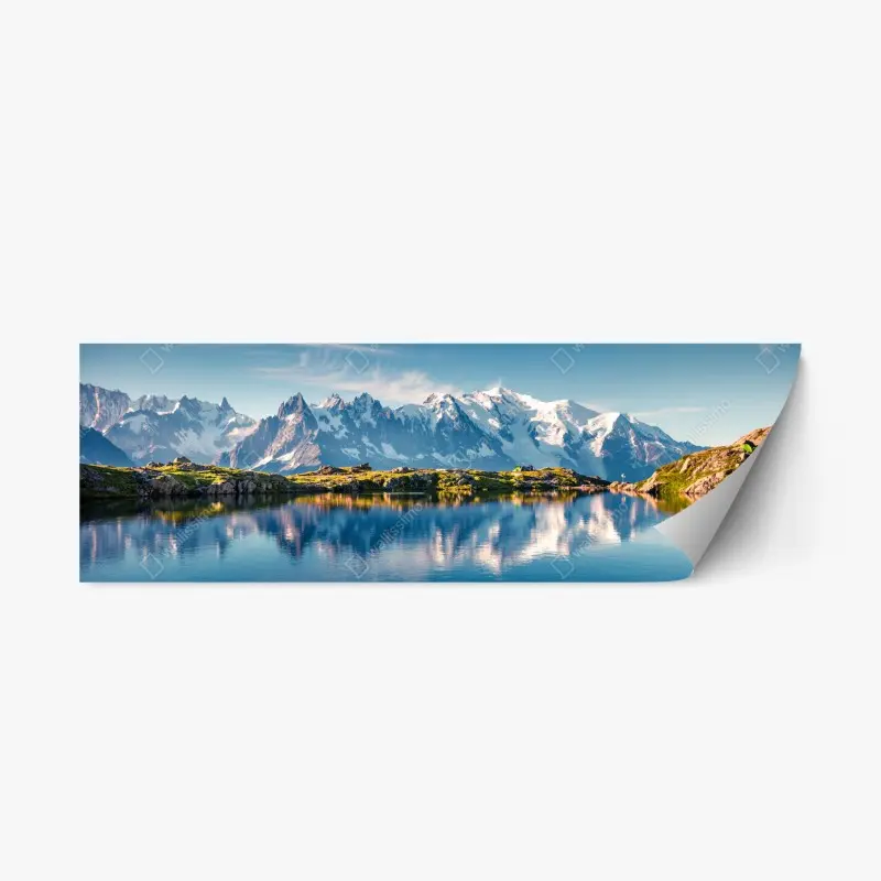 Repositionierbarer Aufkleber panorama von Mont Blanc über dem Lac Blanc