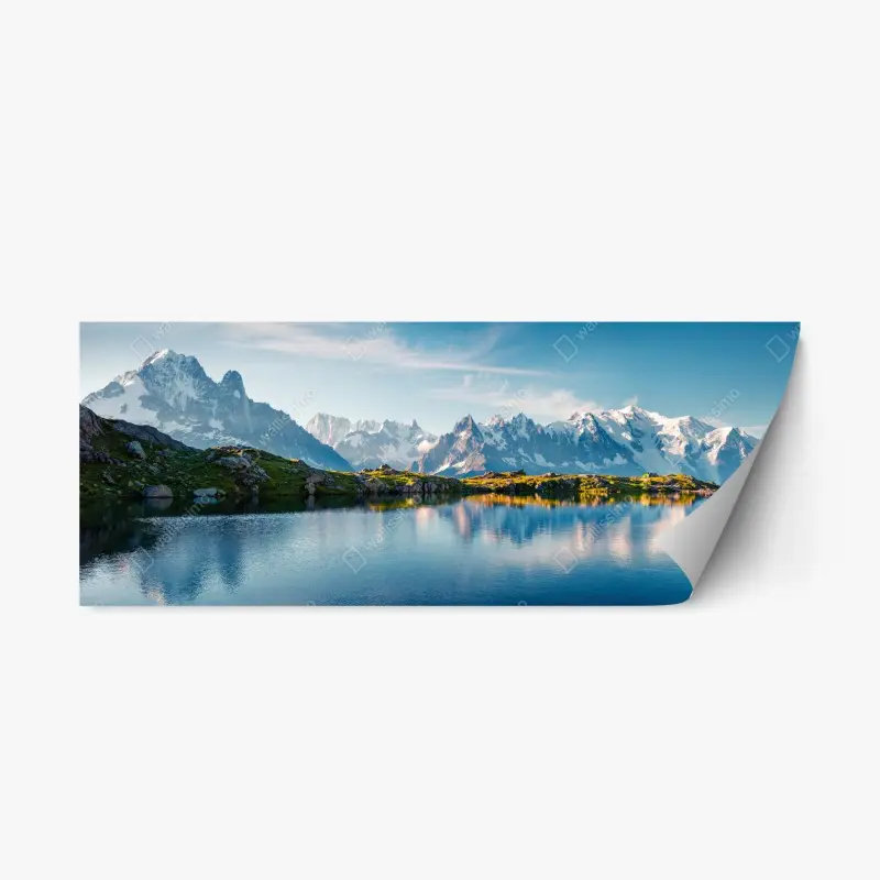 Repositionierbarer Aufkleber panorama von Lac Blanc und Mont Blanc