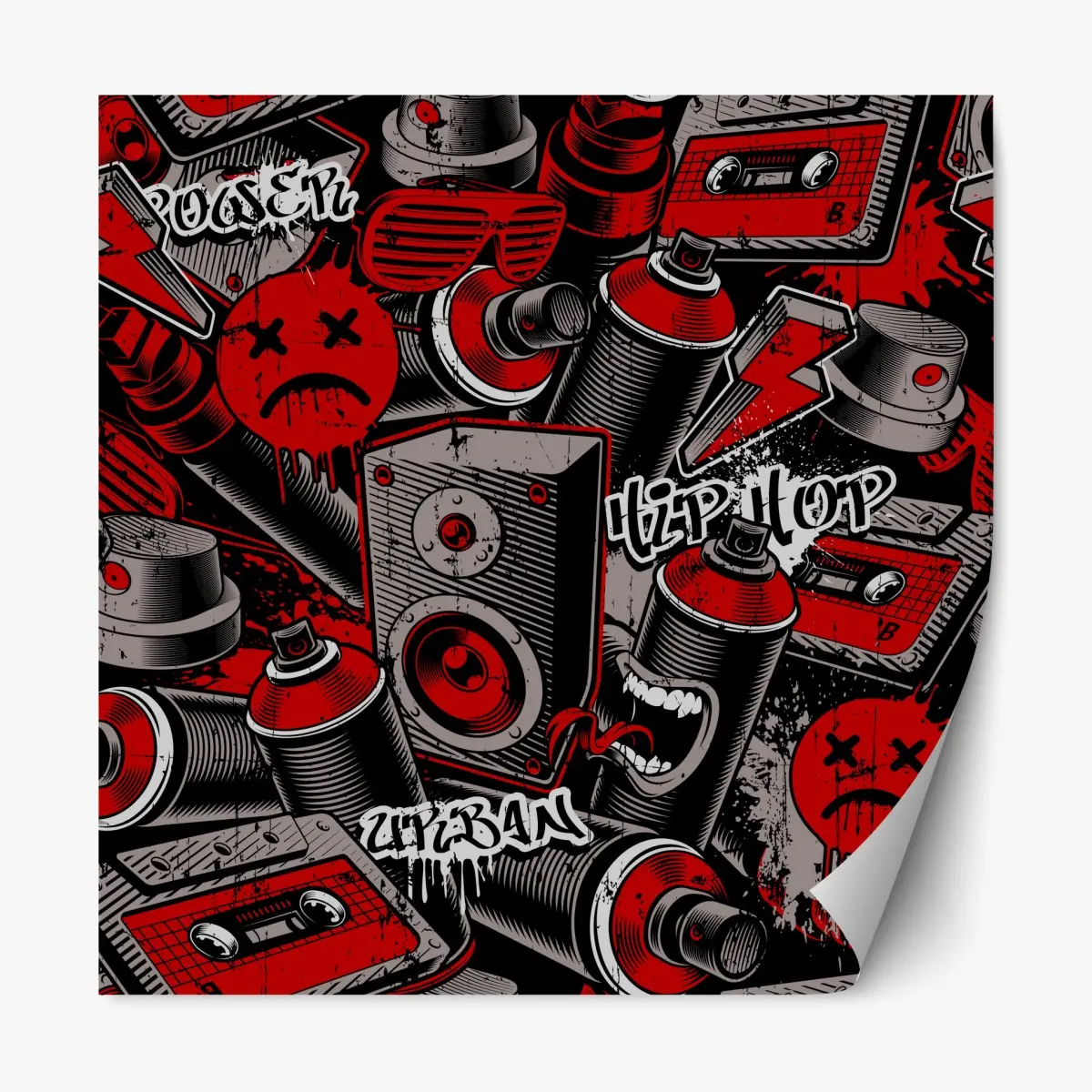 Repositionierbarer Aufkleber urbanes graffiti hip hop collage – Pixers®