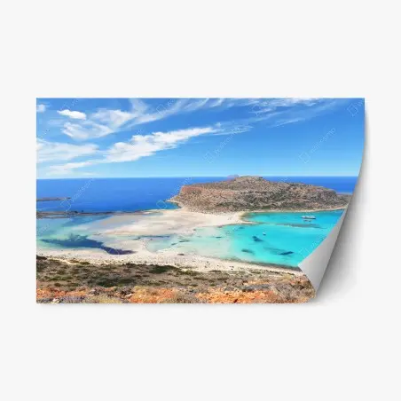 Repositionierbarer Aufkleber lagune Balos türkislandschaft, Kreta – Pixers®