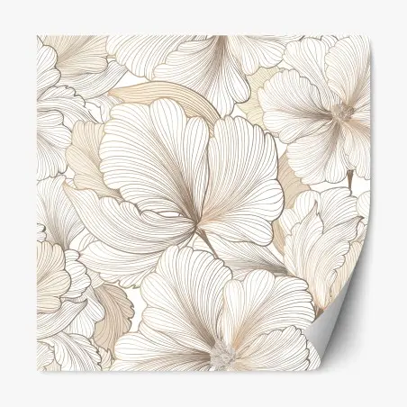Repositionierbarer Aufkleber zarte beige blumenillustration – Pixers®