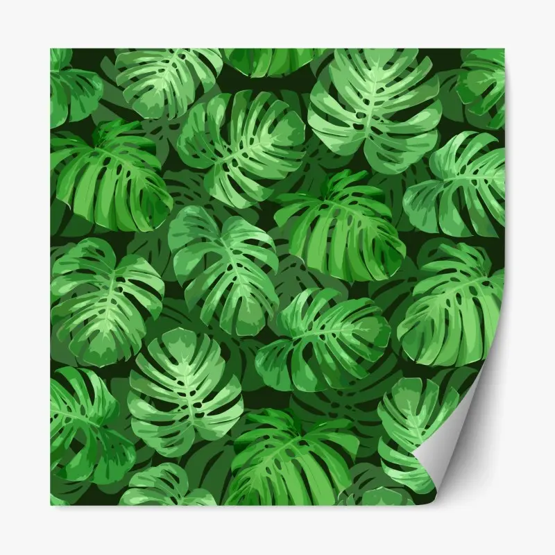 Repositionierbarer Aufkleber tropisches monstera-blattmuster