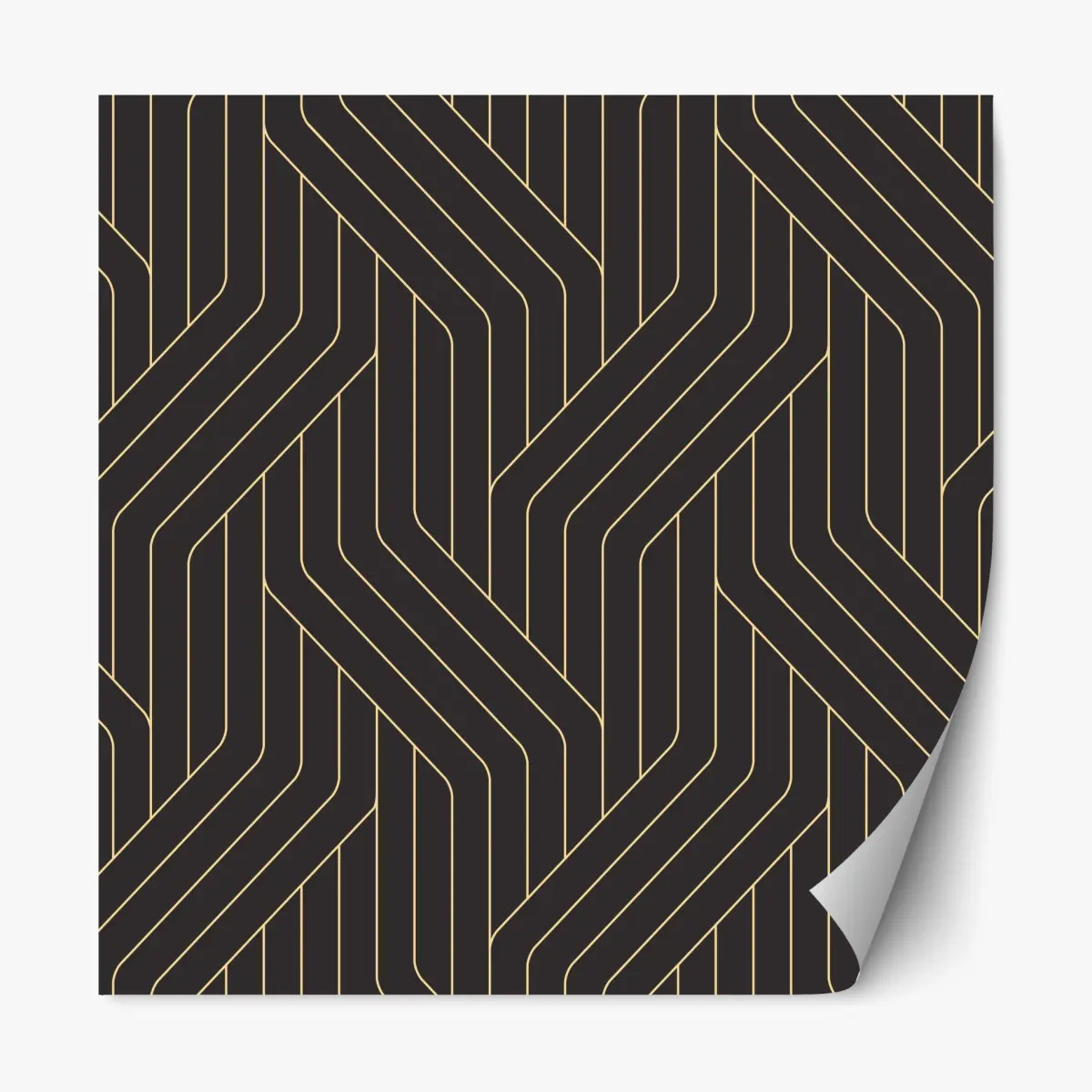 Repositionierbarer Aufkleber geometrisches art deco muster in schwarz und gold – Pixers®
