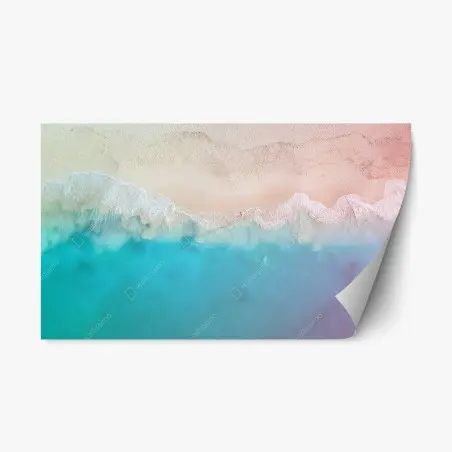 Repositionierbarer Aufkleber pastell türkis strand aus der luft – Pixers®