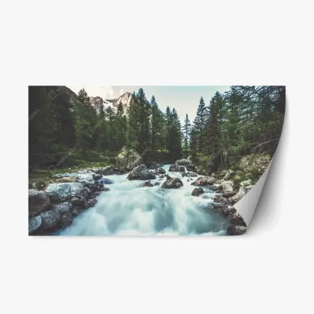 Repositionierbarer Aufkleber malerischer alpiner fluss im Ferret Valley – Pixers®
